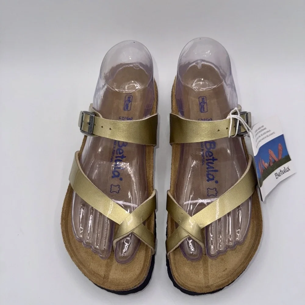 Betula Licensed by Birkenstock Mia Sandals Women's Size 6‎ EU 37 Gold Metallic